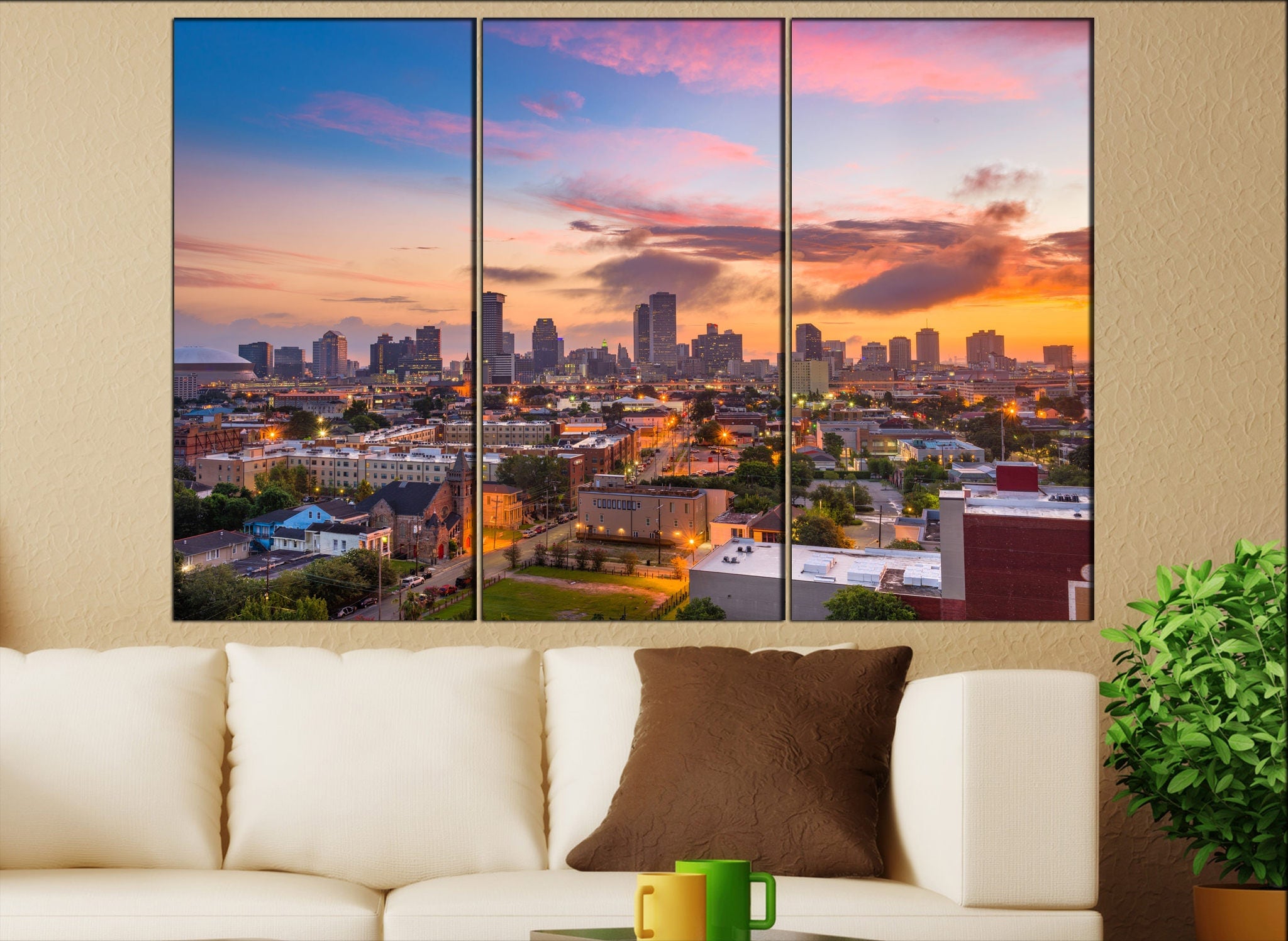New Orleans canvas skyline New Orleans wall decoration New ...