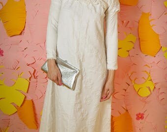 Retro 1960's vintage wedding dress, 60's wedding dress, 60's flower print, bohemian wedding dress, 1960's wedding dress, vintage bridal