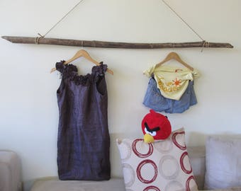 5.4 Feet Large Wall Hanging Clothing Rack - Massive Driftwood Clothes Rack - Large Driftwood - Dark Drift Wood Branch Garment Rack