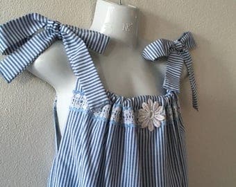 Little Girl's Dress - Size 7 - Girl's Clothing - Pillow Case Dress - Cotton - Girl's Summer Dress - Upcycled Children's Fashion
