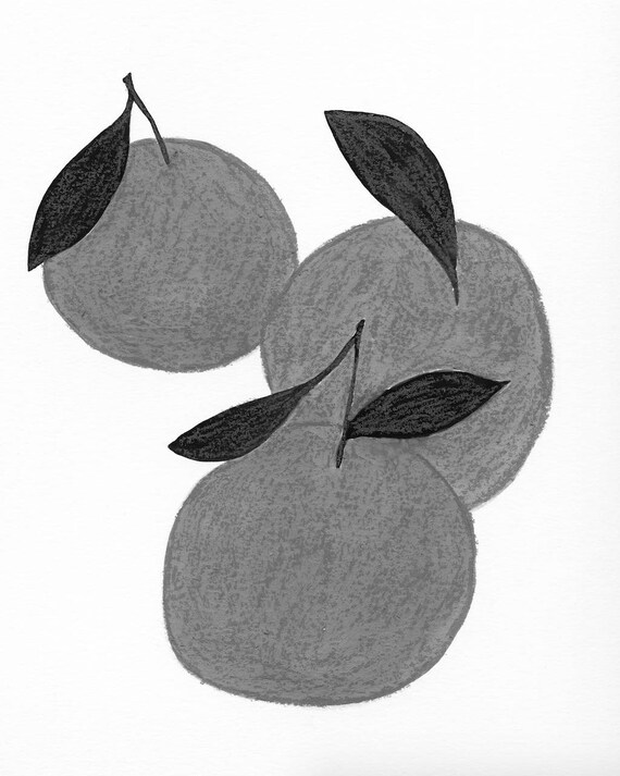 Black and White Clementine Printable Wall Art Instant