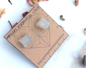 Moonstone Earrings. Raw Moonstone Earring studs. Boho Jewelry. June Birthstone. Cancer Birthstone