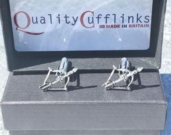 Crossbow Cufflinks, Silver Crossbow cufflinks, hunting gifts, bow and arrow cufflinks, hunting gifts, medieval cufflinks, weapons cufflinks