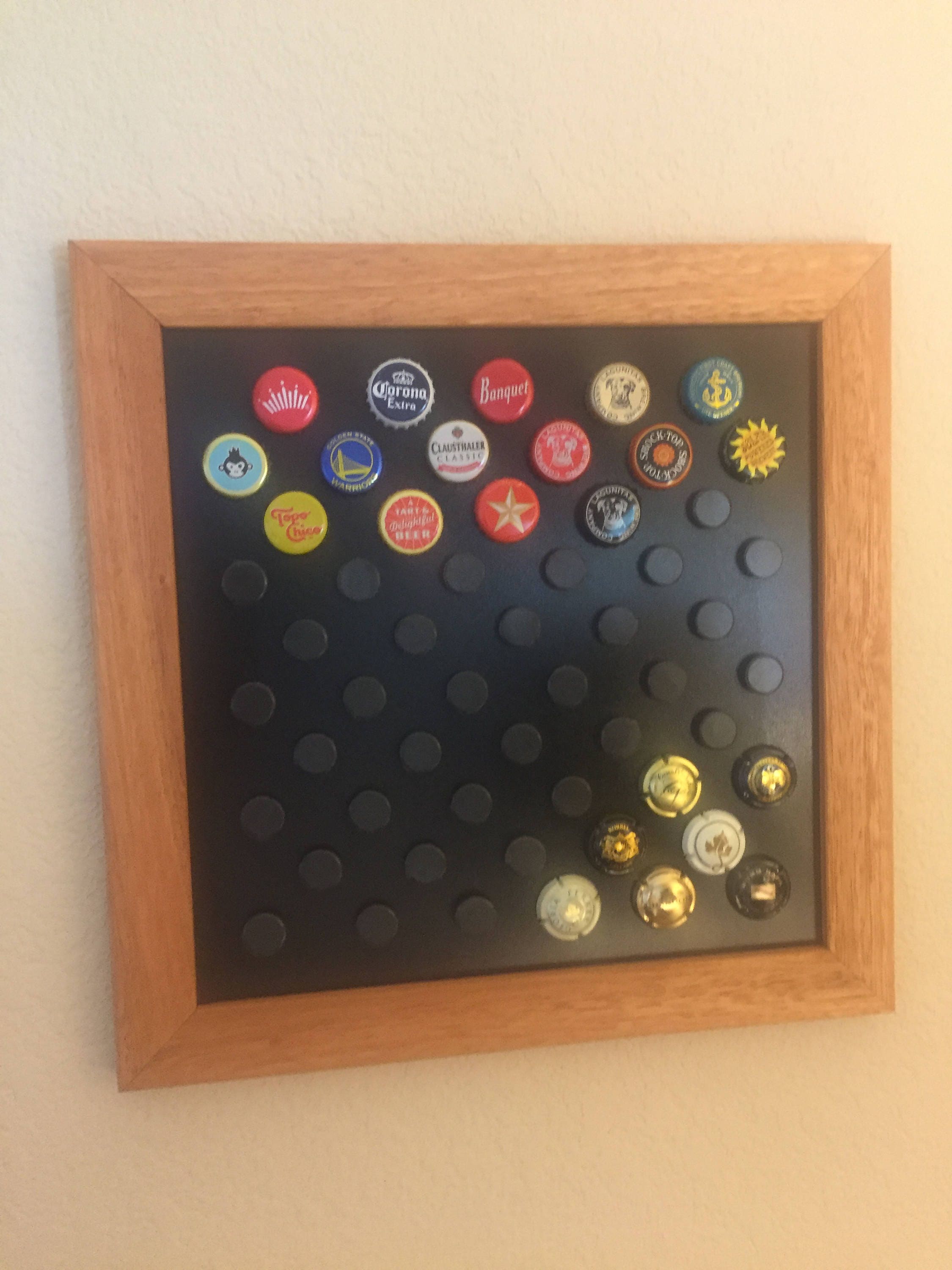 55 Beer/Soda/Champagne Cap Display
