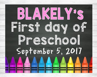 My First Day of School Chalkboard Sign, Preschool Chalkboard Sign, First Day of School Chalkboard Sign, First Day of Preschool Sign