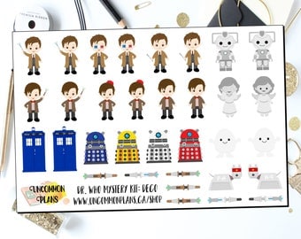 Dr Who Decorative Planner Stickers / Dr Who Deco Stickers / Happy Planner Stickers / Erin Condren Planner Stickers / Doctor Who Stickers