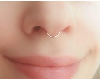 SALE - Fake Rose Gold Septum Ring - Fake Septum Ring - Fake Septum Rose Gold - Fake Septum Piercing - Faux Septum Rose Gold