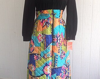 Vintage 60's Mod Floral Hostess Dress Robe Lounge Wear Lisanne Maxie Midcentury Retro Lounge wear Loungewear