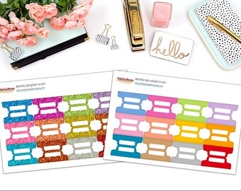 Planner Tabs / multicolor stickers / register / functional stickers / planner stickers / add-on / section tabs