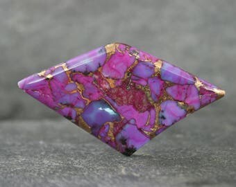 Mohave Turquoise Designer Cabochon/Loose Freeform Kingman Purple Turquoise/Bronze Metal Matrix/Aztec Purple Turquoise/Pendant Cabochon