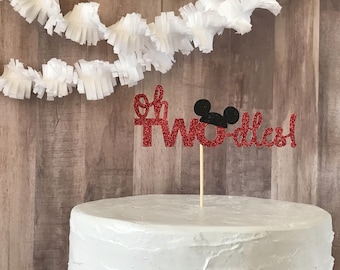 Oh twodles cake topper/mickey mouse cake topper/birthday party
