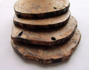 Natural Driftwood Coasters, Set of 4 Rustic Wood Slice Coasters, Wooden Coasters, (driftwood art, driftwood decor),