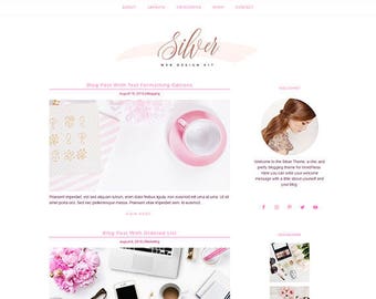 Feminine WordPress Theme - SILVER - WordPress Genesis Blog Theme - WordPress Template Design