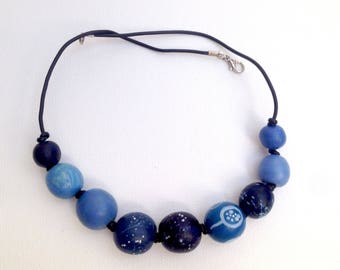 jewelry Beads for jeans Blue beads Wooden beads eco beads eco necklace wooden beading beaded necklaces blue wood necklace mother gift sister