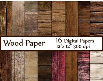 40%SALE Wood Digital Paper: "WOOD PAPER" Wood Backdrop Printable Wood textured paper Wood Digital Background Wood Scrapbook Paper Rustic Woo
