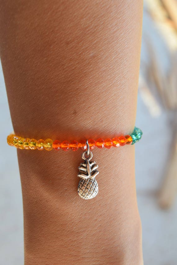 Pineapple bracelet pineapple jewelry beaded bracelets
