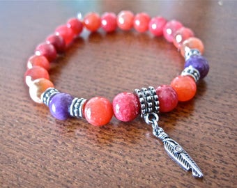 Red(Charm) Feather Bracelet