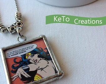 Wonder Woman Necklace, Super Hero Necklace, Gifts For Kids - Gifts For Teen