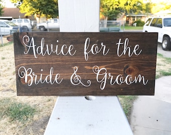Advice For The Bride and Groom Wood Sign / Wedding Decor / Rustic Wedding / Bride and Groom / Signs / Wedding