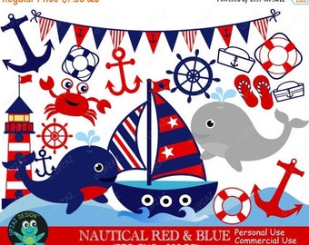 75% OFF SALE Nautical Clipart, Commercial Use, Digital Clipart, Nautical Theme, Sailor Theme, Digital Images - UZ585