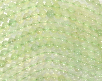 5mm green prehnite round beads 16" strand 38489