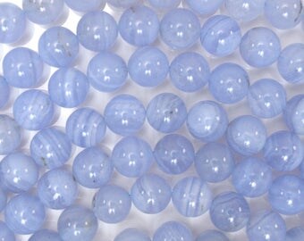 10mm blue lace agate round beads 15.5" strand S2 38501