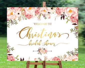 Bridal Shower Welcome Sign, Bridal Shower sign, Bridal Shower decoration, PRINTABLE Welcome sign, Bridal Brunch Sign, Bridal Tea Sign, ts.id
