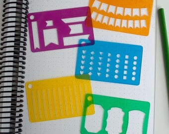 Beginner Bundle, Planner Stencils - 016, 017, 022, 062, 501 (Credit Card Size Stencil Set)