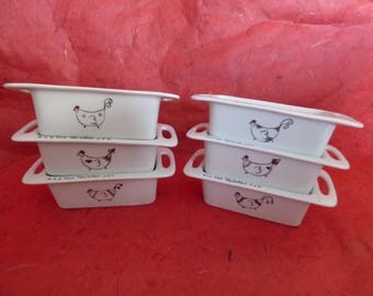 set of 6 mini molds for individual cakes in porcelain