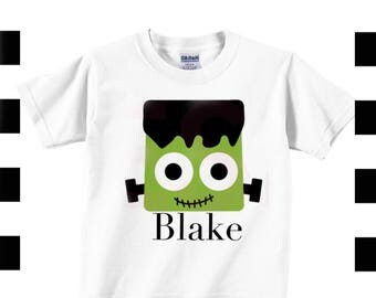 Boys Frankenstein Halloween shirt personalized , Toddler Halloween shirt , Halloween shirt Boys , Toddler monster shirt , Boys Halloween tee