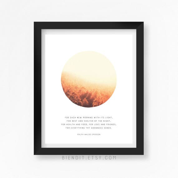 For Each New Morning Ralph Waldo Emerson Thanksgiving quote