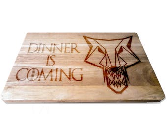 Laser Engraved Chopping Board, House Stark