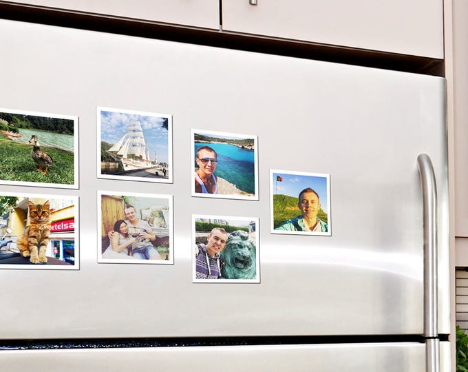 75х75 mm | Set of 3 photo magnets. 2.95”х2.95” | Customised square photo fridge magnets made from your own pictures.