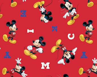 Mickey Mouse Cotton Fabric by Disney for Springs Creative, Mickey Mouse Fabric, Disney Fabric