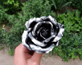 Iron anniversary gifts Gifts for the 6th anniversary gift for her 6 year anniversary iron Forged flower sculpture Forged steel flowers