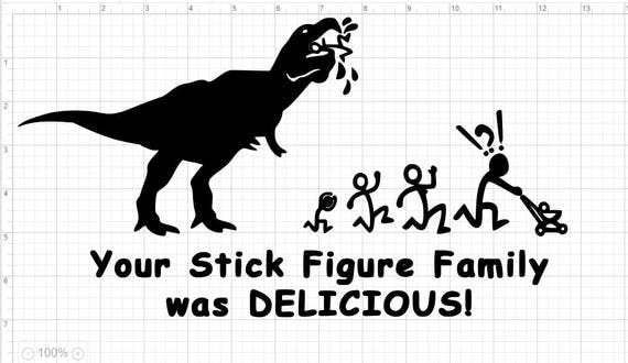 Download T-Rex Ate Stick Figure Family SVG EPS DXF Studio3 Cut File