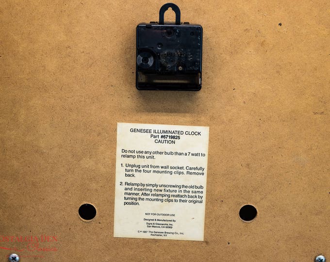 Genesee Beer & Ale Illuminated Clock | Lighted Clock Mirror | Vintage Breweriana