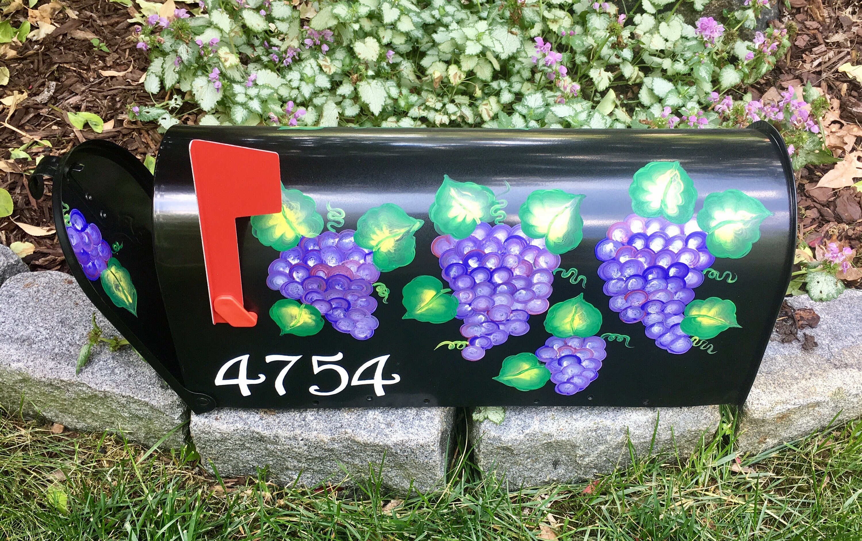 Painted Grapes Mailboxes Custom Hand Painted Mailboxes