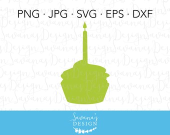 Cupcake SVG, Cupcake Clipart, Cupcake Clip Art, Birthday Cake SVG, Birthday Cupcake SVG, Cake Svg, Candle Svg, Cupcake Candle Cut File