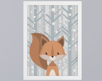 Squirrel art print without frame
