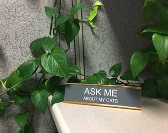 Engraved Desk Plate - Custom Name Plate - Funny Desk Accessories - Office Decor - Cubicle Decor - Funny Cubicle Decor