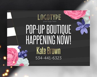 Black Lula Yard Sign, Pop-Up Boutique Banner, Advertising, Boutique Yard Sign, Shop Lawn Sign