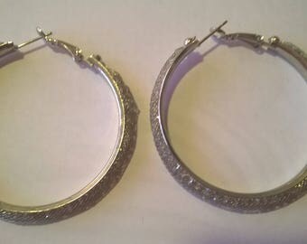 Silver Hoop and shiny rhinestones elegant