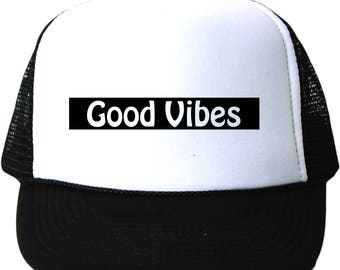 Good Vibes Trucker Hat|Women's Trucker Hat|Mens Trucker Hat|Youth Trucker Hat|Vibes|Custom Trucker Hat|