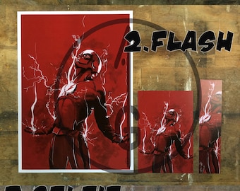Grant Gustin, Barry Allen (The Flash) Artwork Fanart (BOOKMARK, marque page, Poster, PostalCard)