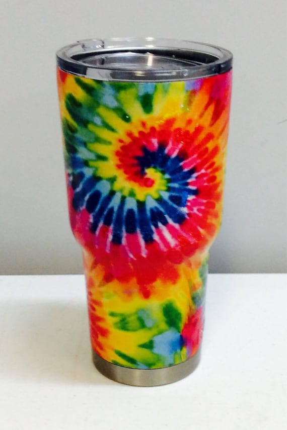 Rtic Cups Tumblers 30 Oz Colorful Tie Dyed Rainbow Pattern 