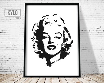 Marilyn Monroe Print, Home Decor, Printable Art, Instant Download, Wall Art, Digital Print, Contemporary Wall Art, Marilyn Monroe Poster