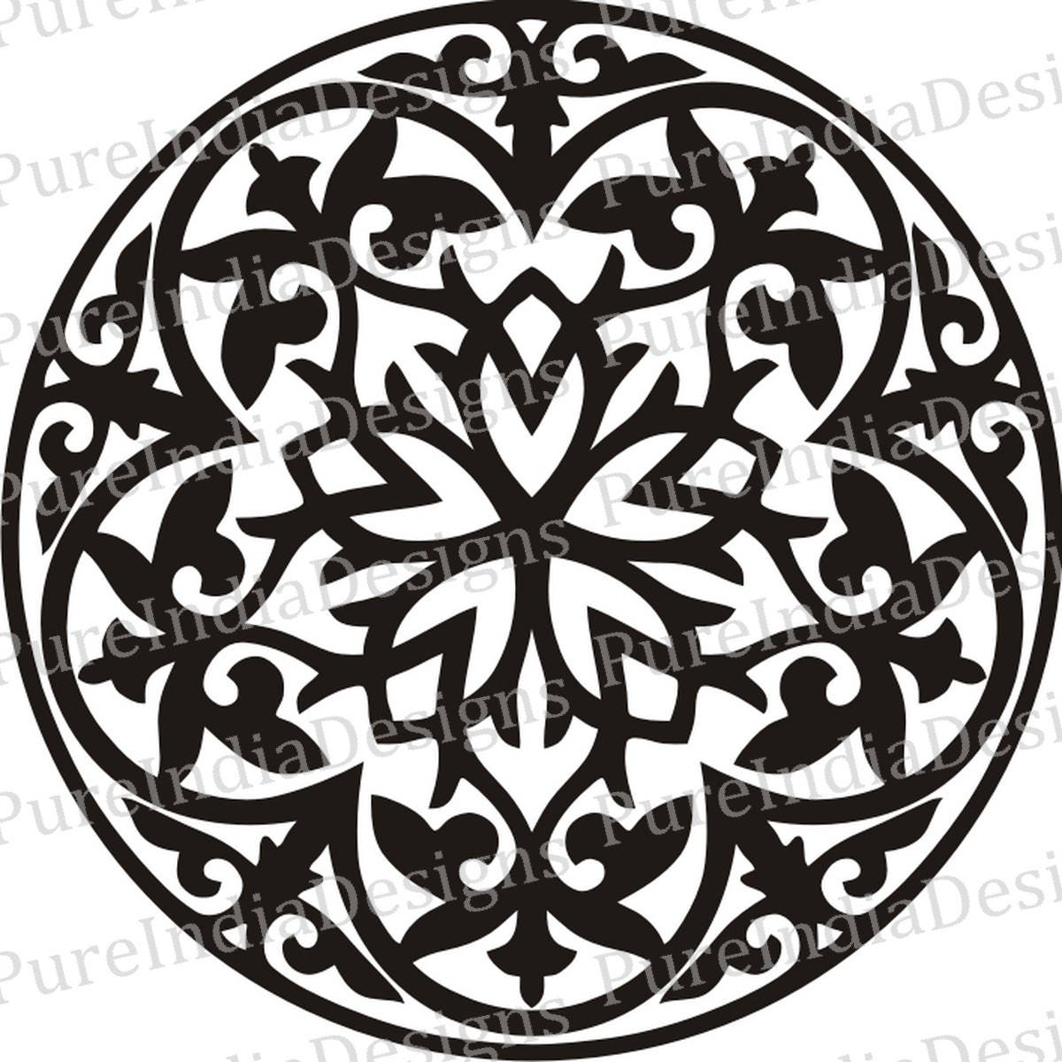 Download Indian Mandala Stencil Cutout Vector art Cricut Silhouette