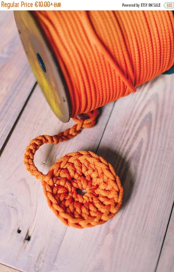 15 % OFF ORANGE yarn- polyester rope- crochet yarn- crochet rope- Craft projects- orange rope- knitting supplies- craft supplies- polyester