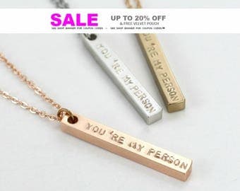 You are my person Necklace - Couples Necklace -Greys Anatomy -Custom/ Personalized Jewelry -Mother Daughters- Silver/ Gold/ Rose Gold Plated